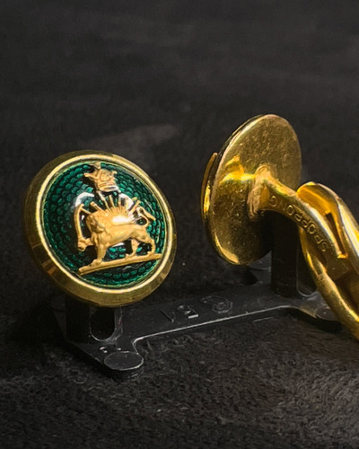 دکمه سر استین شیروخورشید ساخت شرکت اسپرونگ سوئد انتیک برگی