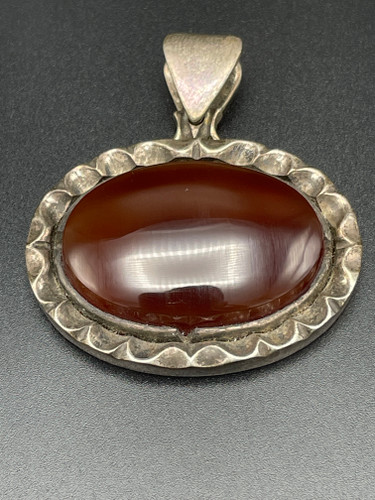 اویز سنگ عقیق یمنی قاب نقره شایق