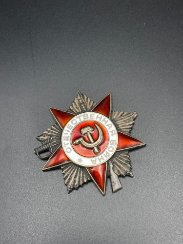 مدال نقره ستاره جنگ میهنی شوروی روسیه بدون پشت